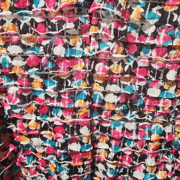 Multicolor Ruffled Cropped Statement Jacket 14/L - Picture 2 of 6